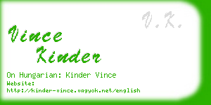 vince kinder business card
